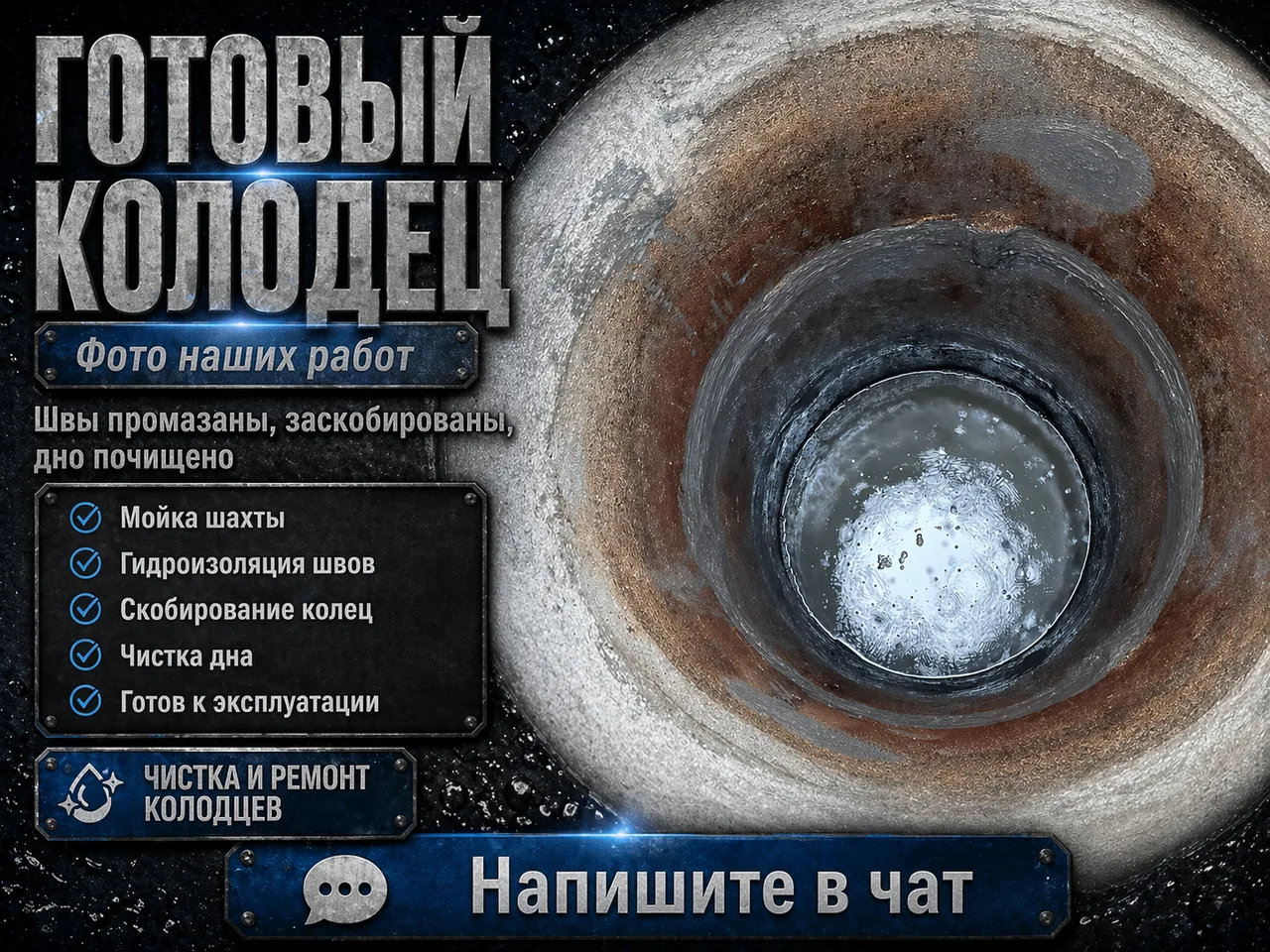 Донный фильтр в Московской области — После работ — Колодец после восстановления нижней зоны